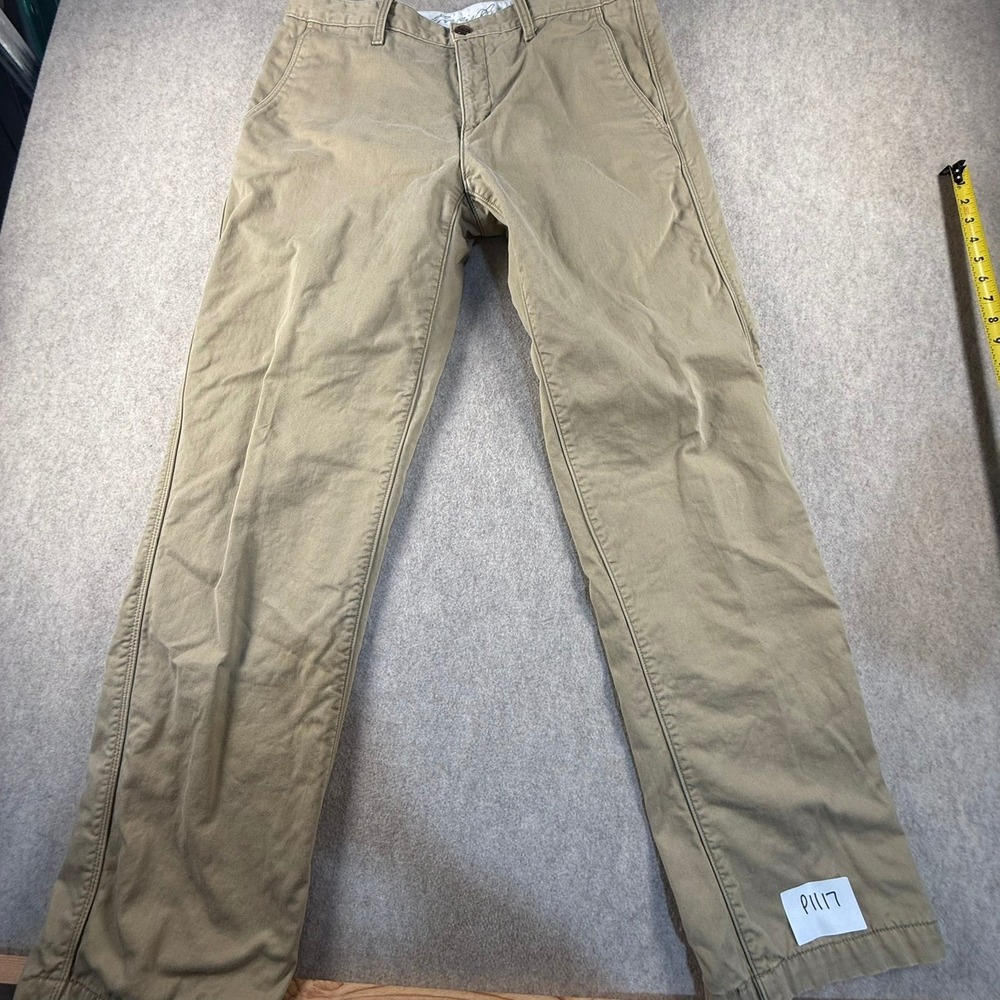 Eddie Bauer Legend Flannel Lined Chino Pants Mens 34x34 Tan Khaki Plaid Lined